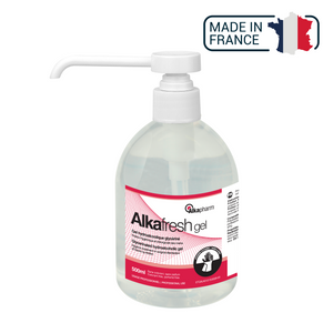 Alkafresh - Gel hydroalcoolique glycériné pour la désinfection des mains - Flacon pompe - 500 mL - Alkapharm