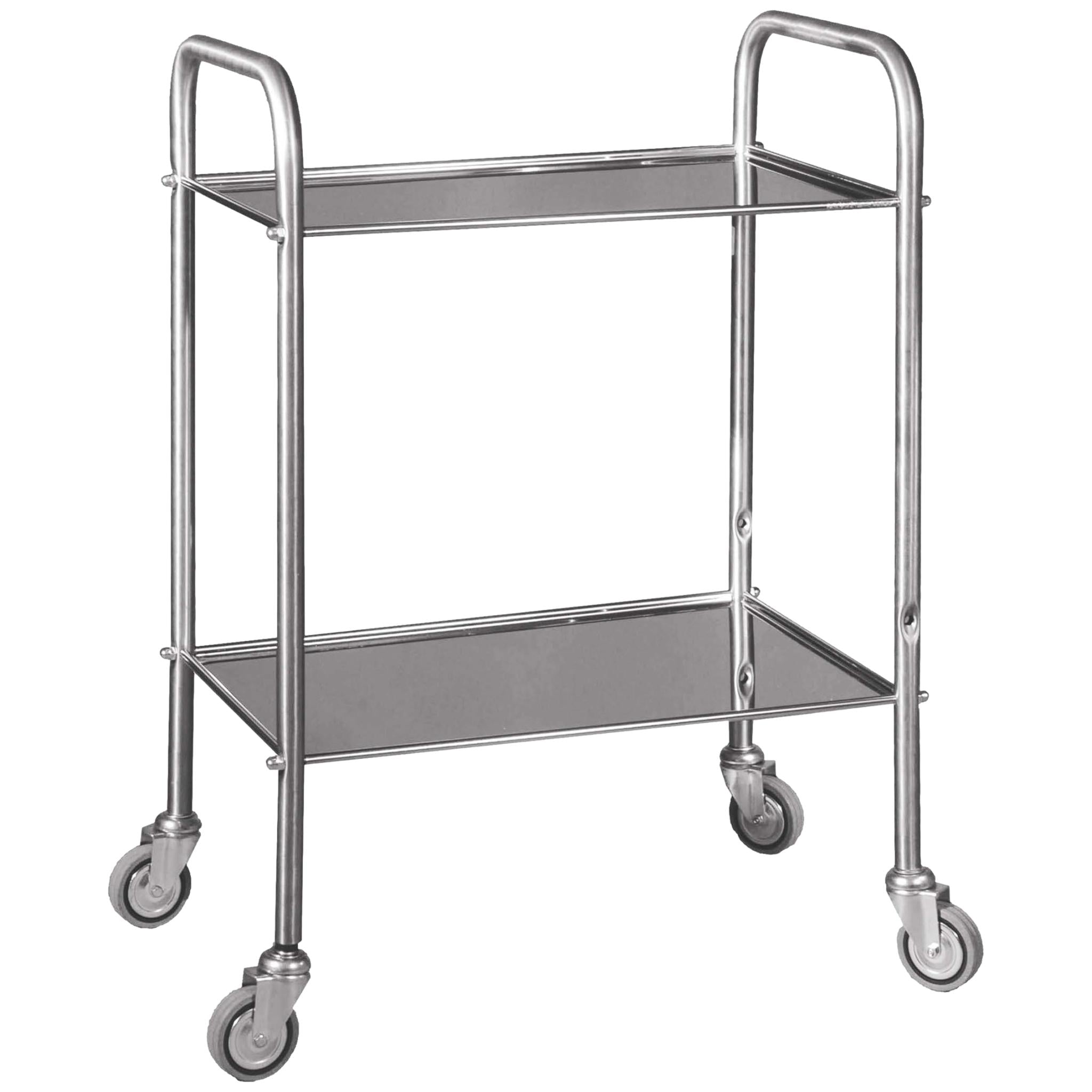 Guéridon en inox - 2 plateaux - 40 x 60 cm - CARINA MEDICAL