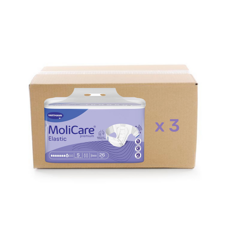 Change Molicare Premium Elastic - 8 gouttes - S - Hartmann - carton 3x26U