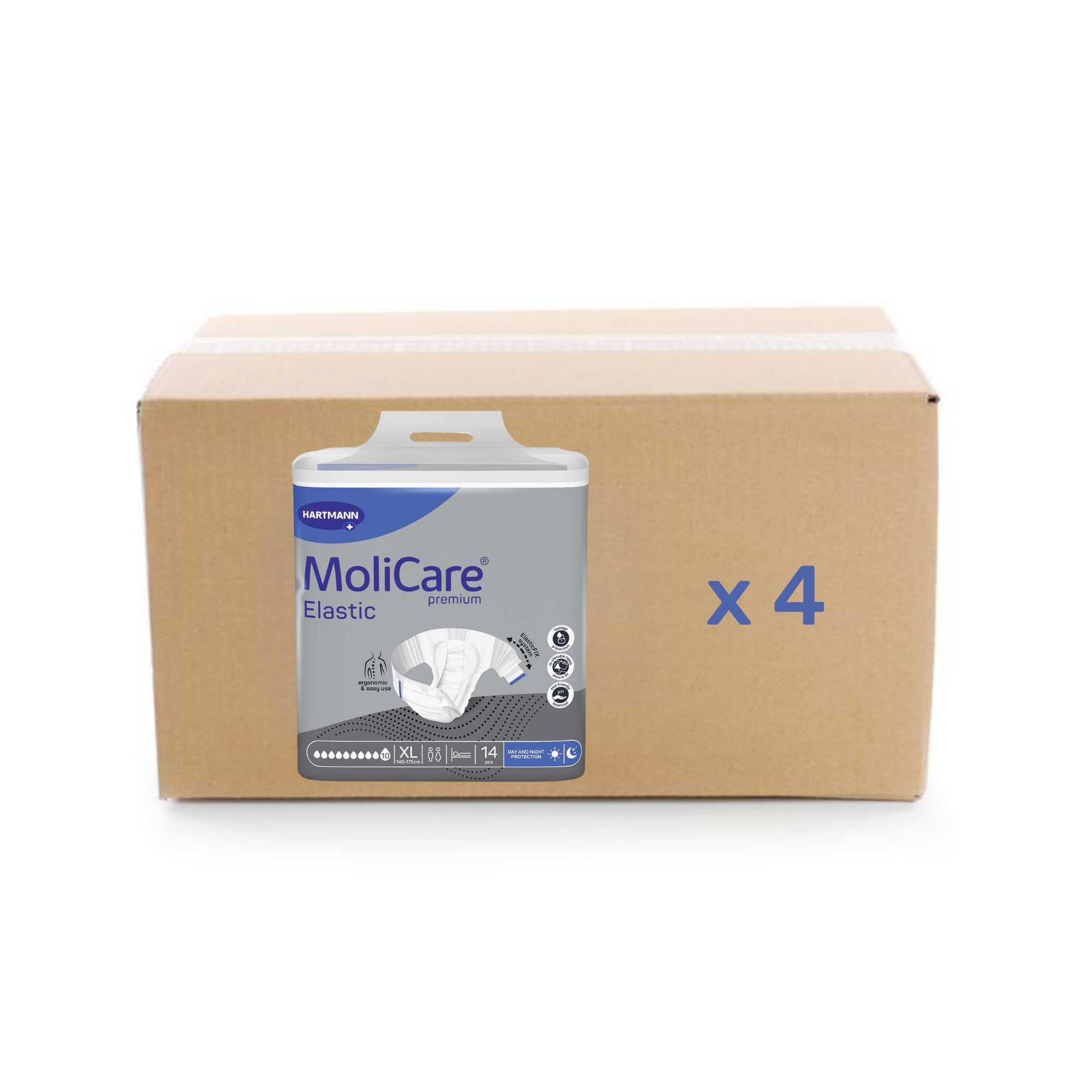 Change Molicare Premium Elastic - 10 gouttes - XL - Hartmann - carton 4x14U