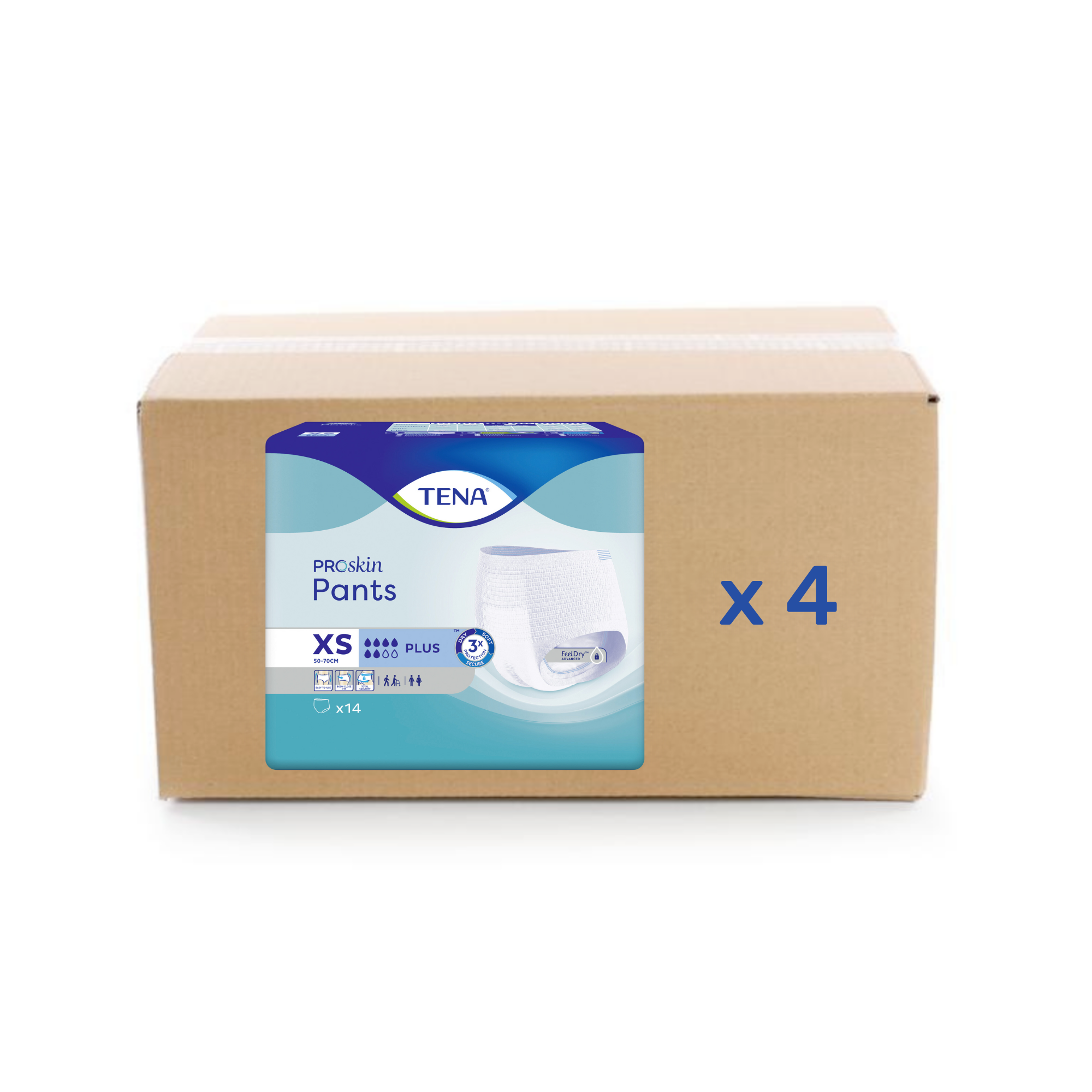 Tena Pants Proskin - Plus - 6 gouttes - XS - carton 4x14U - Tena