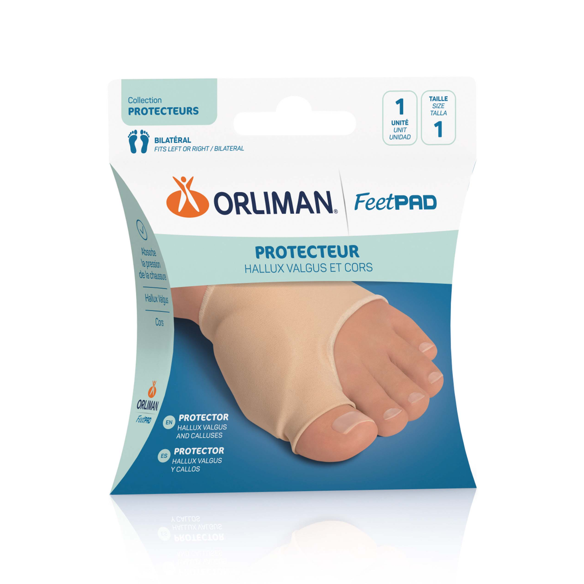 Protecteur Hallux Valgus Et Cors FEETPAD - 2 Tailles - Orliman